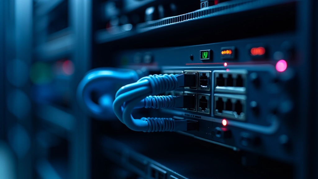 Redundant network switches and failover equipment showing dual connection paths and load balancing configuration